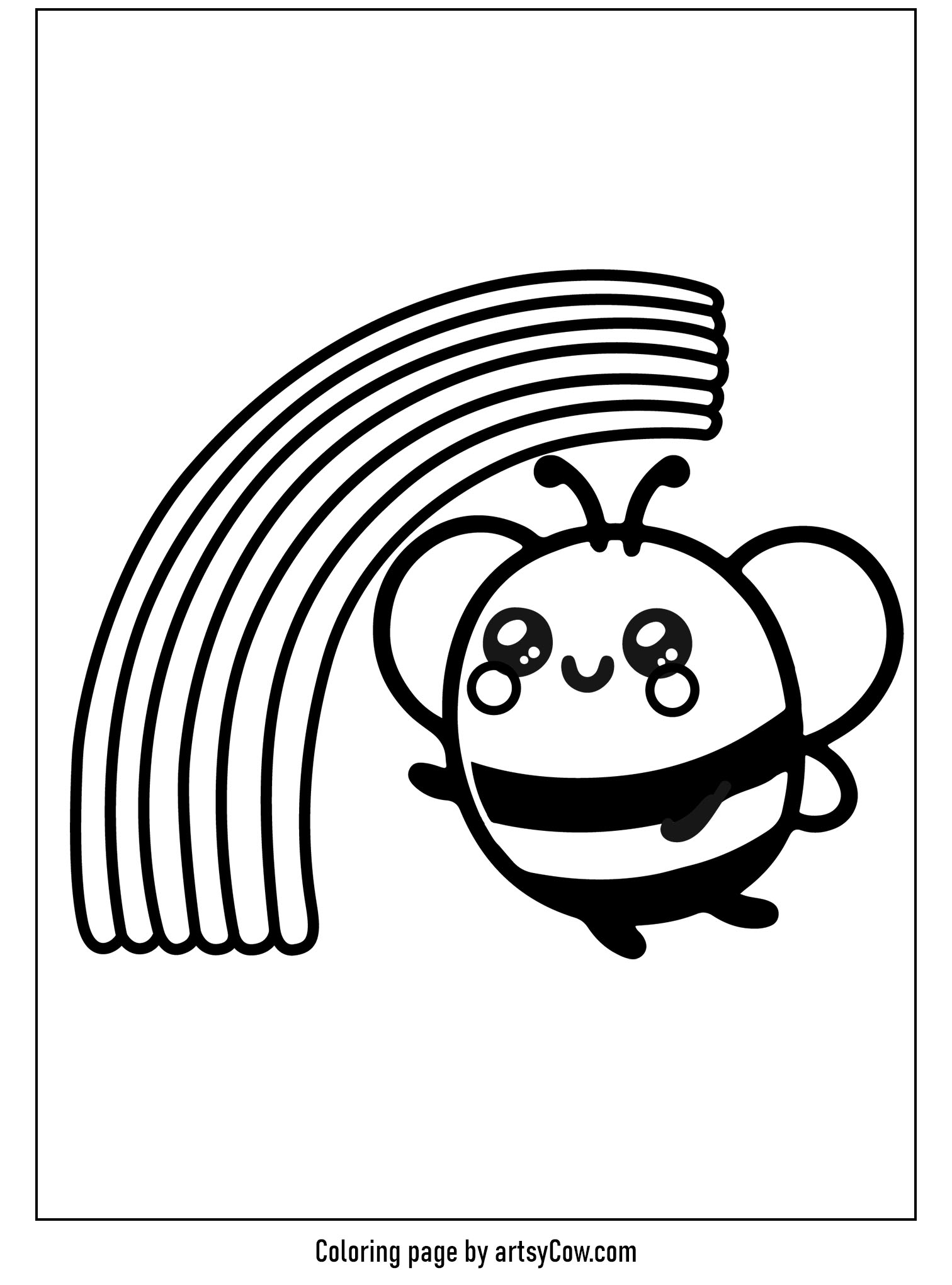 Bumblebee Dances with Rainbow